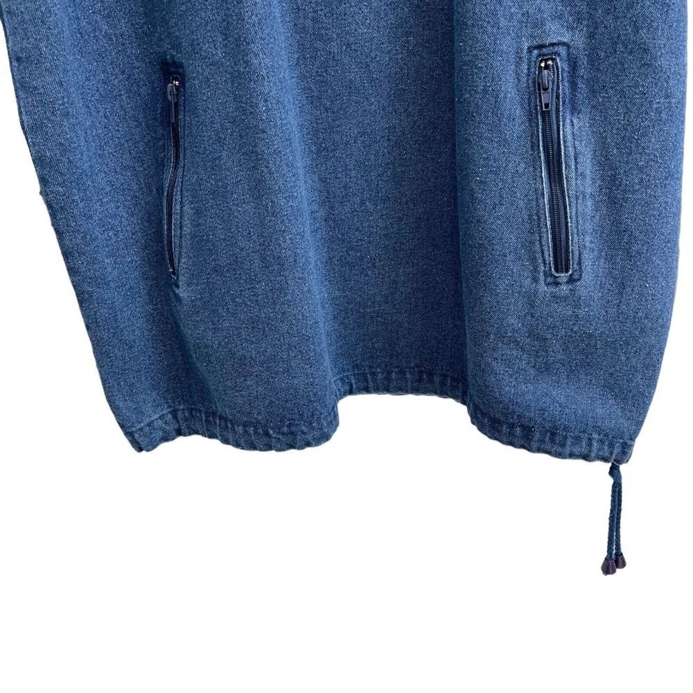 Lee Valley Ireland Men's Blue Denim Pullover Jacket Zipper Pockets Drawstring L - Picture 5 of 13
